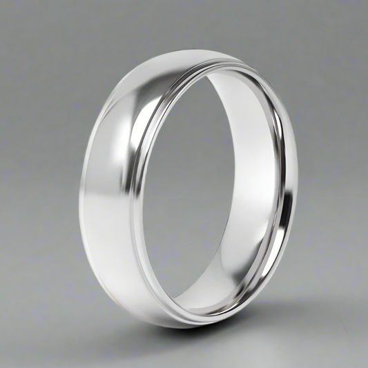 Highly Polished Rounded Center with Edge Stainless Steel Blank Ring