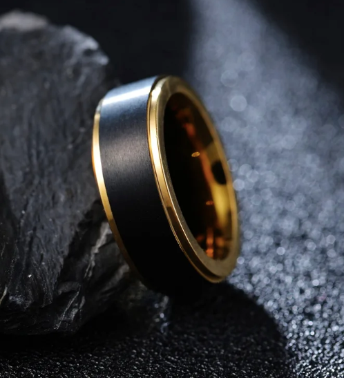 Black Gold Tungsten Steel Ring